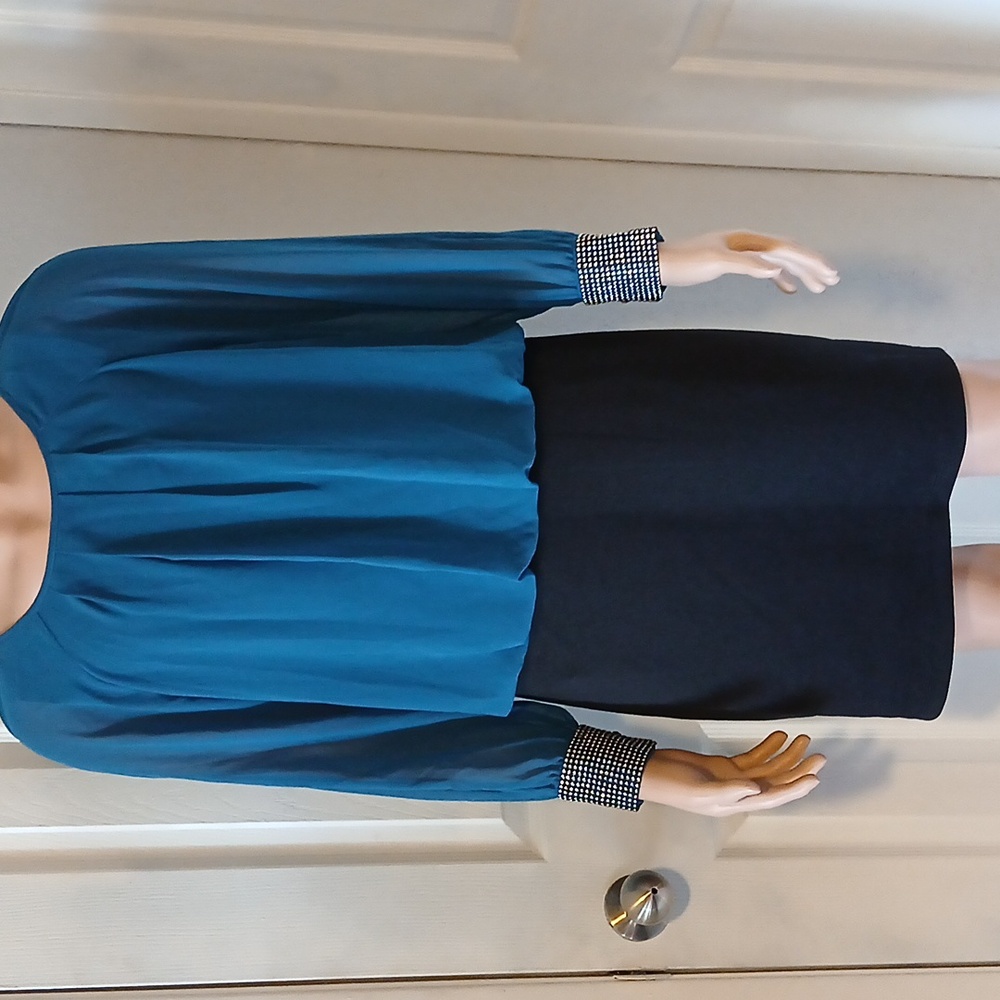 I.N. Studio Blue and Black Dress
